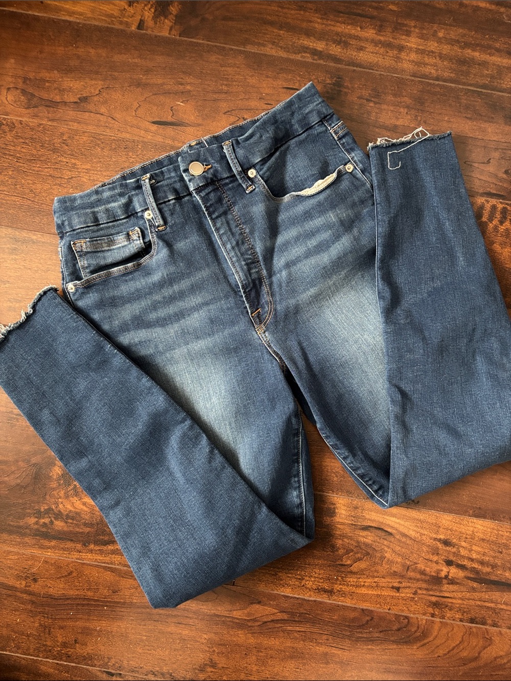 Good American Women’s Stretch Dark Blue Slim Fit Jeans